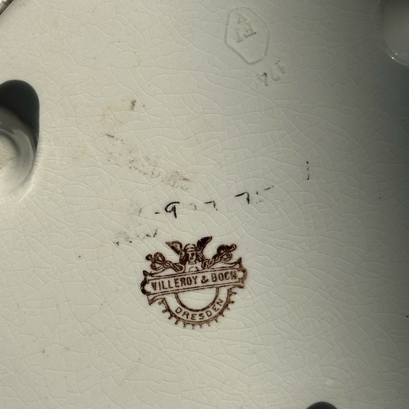 1975 MCM VILLEROY & BOCH Dresden Teapot Design Porcelain Trivet-Marked 6”across - Picture 4 of 5